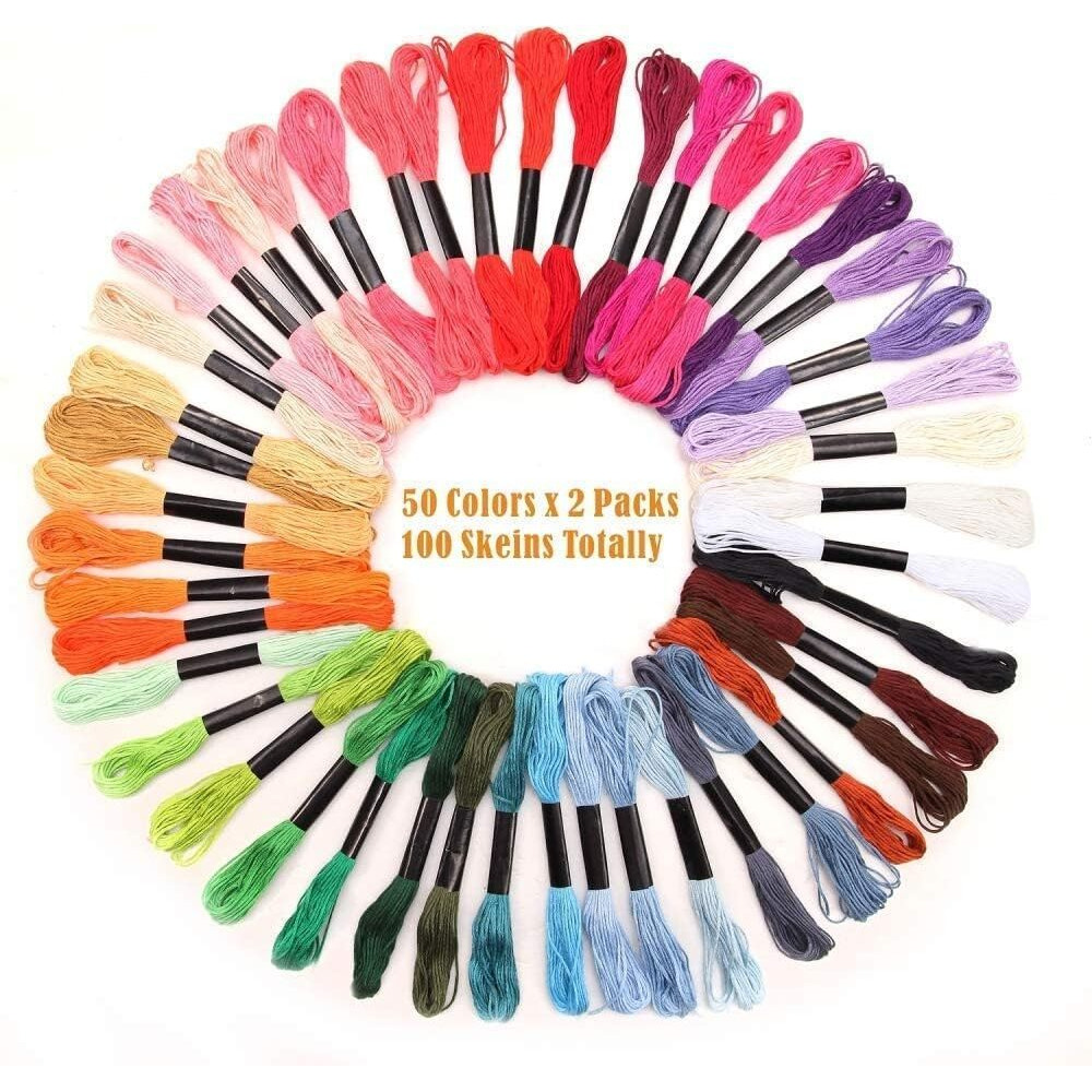 Diy Crafts Pack Of 10 Pcs, Blue Extra, Embroidery Floss Rainbow Color Skeins Per Pack Cross Stitch Threads Friendship Bracelets Floss Crafts Floss - Skein(Pack Of 10 Pcs, Blue Extra)