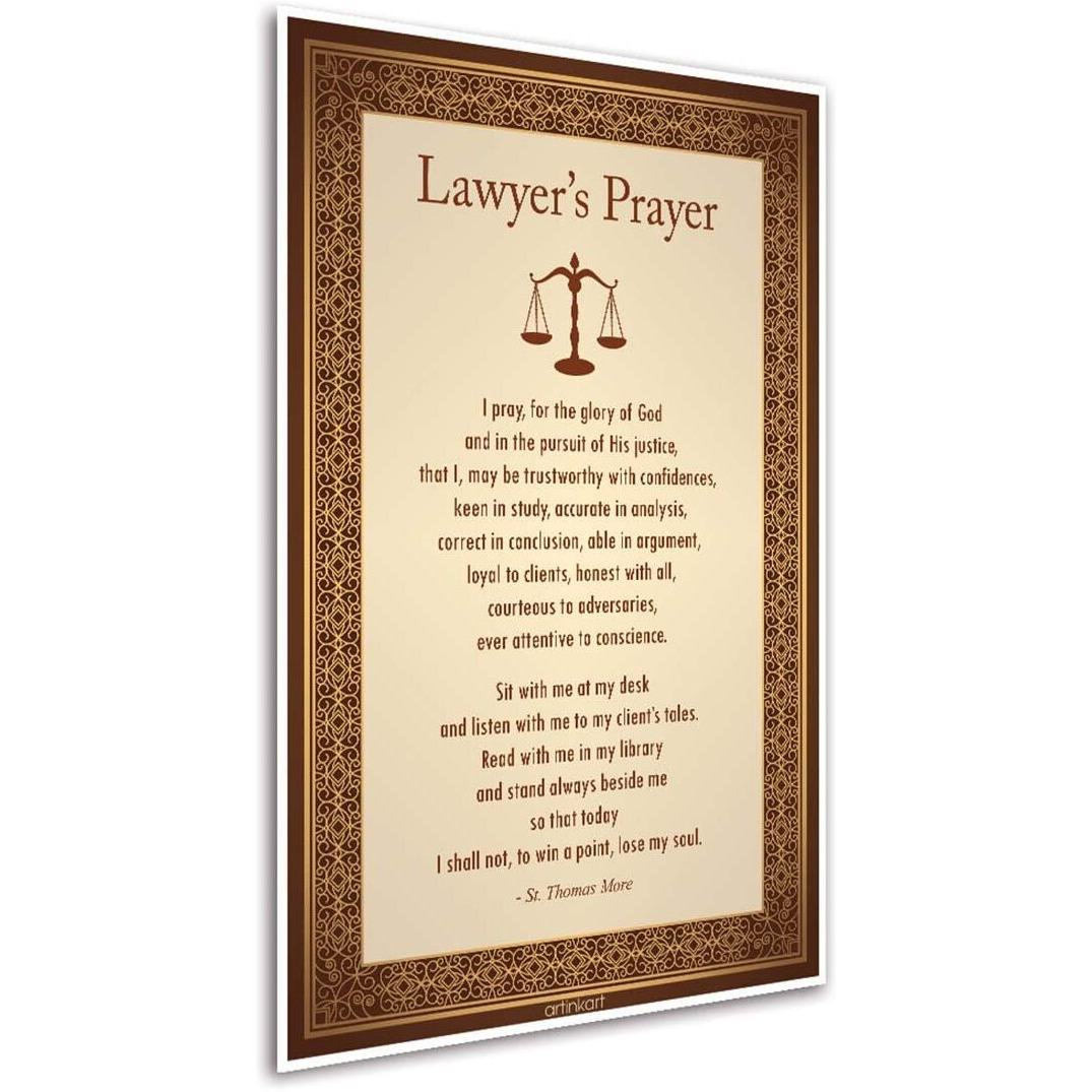 Artinkart- Law Lawyers Prayer Advocate Motivational Quotes Poster, Lawyer Office Decoration (Multicolour, Abstract, 12 X 18 Inch, Unframed)