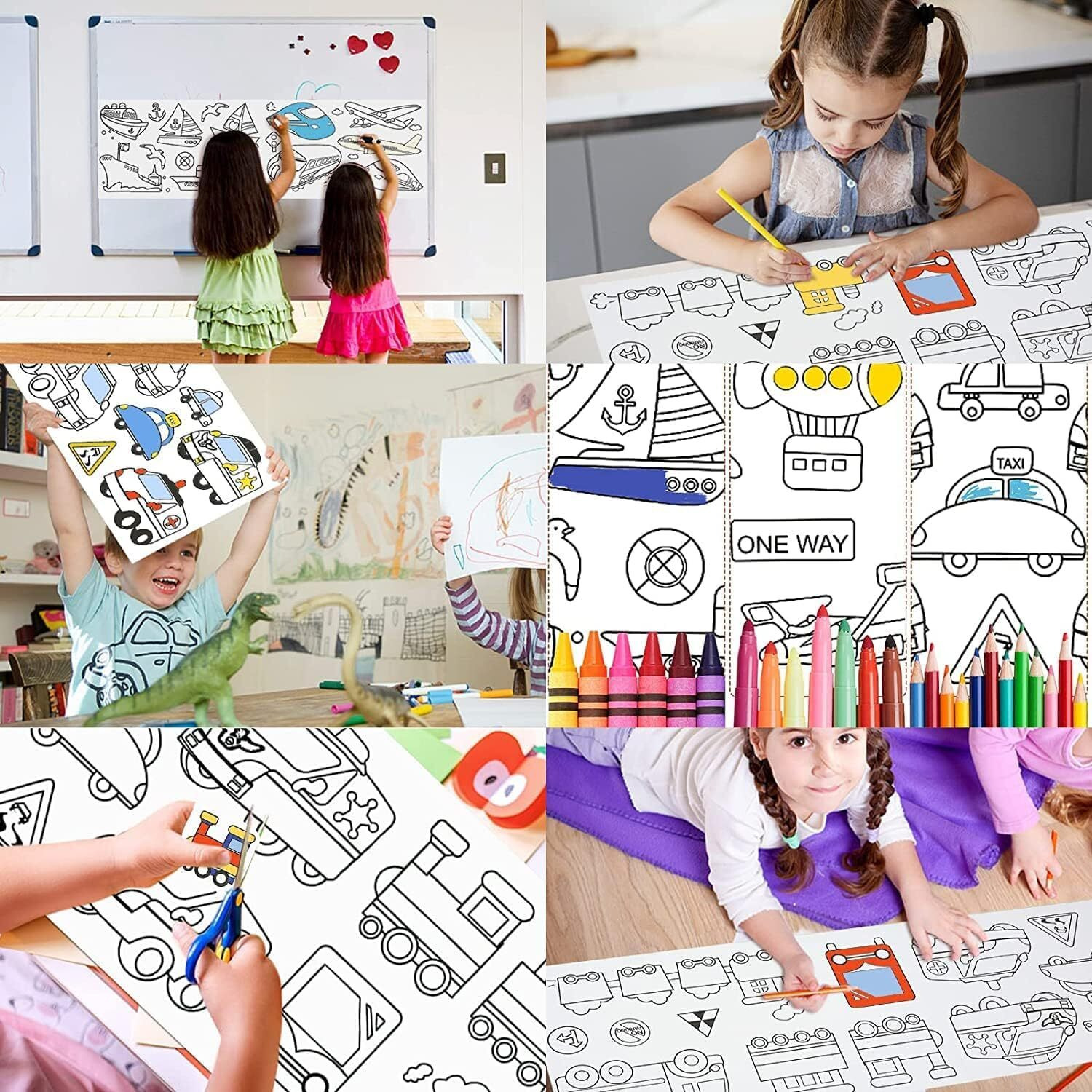 Drawing Paper Roll Cartoon And Doodle Art Drawing Paper Roll For Scatch Kids Creativity And Learning, 30 Cm X 300 Cm (Multi Design)