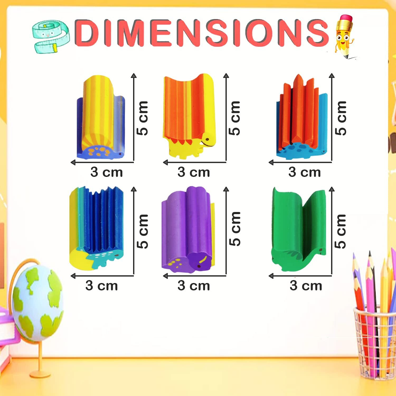 Funblast Dinosaur Erasers For Kids  Kawaii Erasers, Cute Pencil Erasers For Kid, Boys, Girls, Fancy Eraser For Children, School Stationery For Kid, Return Gift For Kids  Multicolor