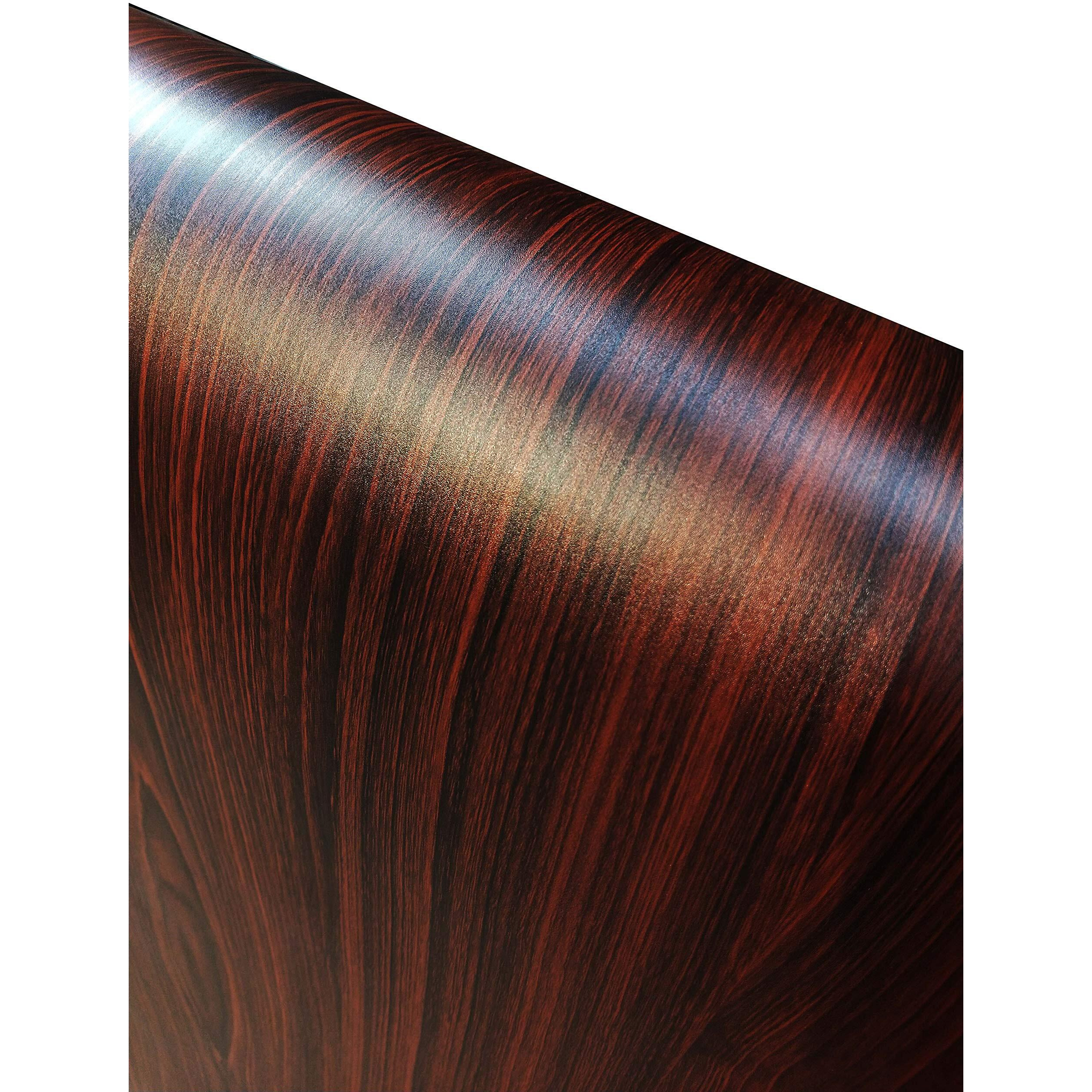 Elton Mahogany Oak Wood Adhesive Decorative Vinyl Shelf Liner 16 X 60 Inches