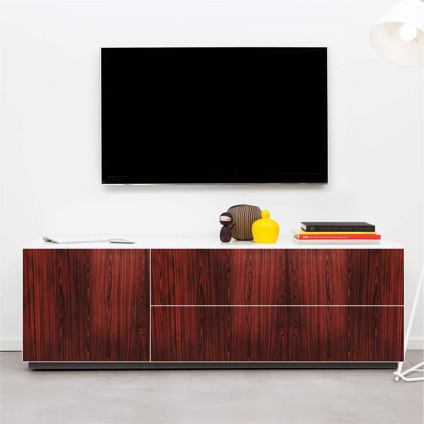 Elton Mahogany Oak Wood Adhesive Decorative Vinyl Shelf Liner 16 X 60 Inches