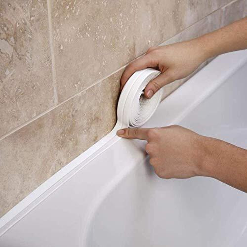 Store Onicorn Caulk Strip Pe Flexible Self Adhesive Waterproof Sealing Tape Sealant Strip For Kitchen, Bathroom, Bathtub, Toilet, Wall Floor (W X L 2.2X3.2Metre, Brown), 2 Pieces