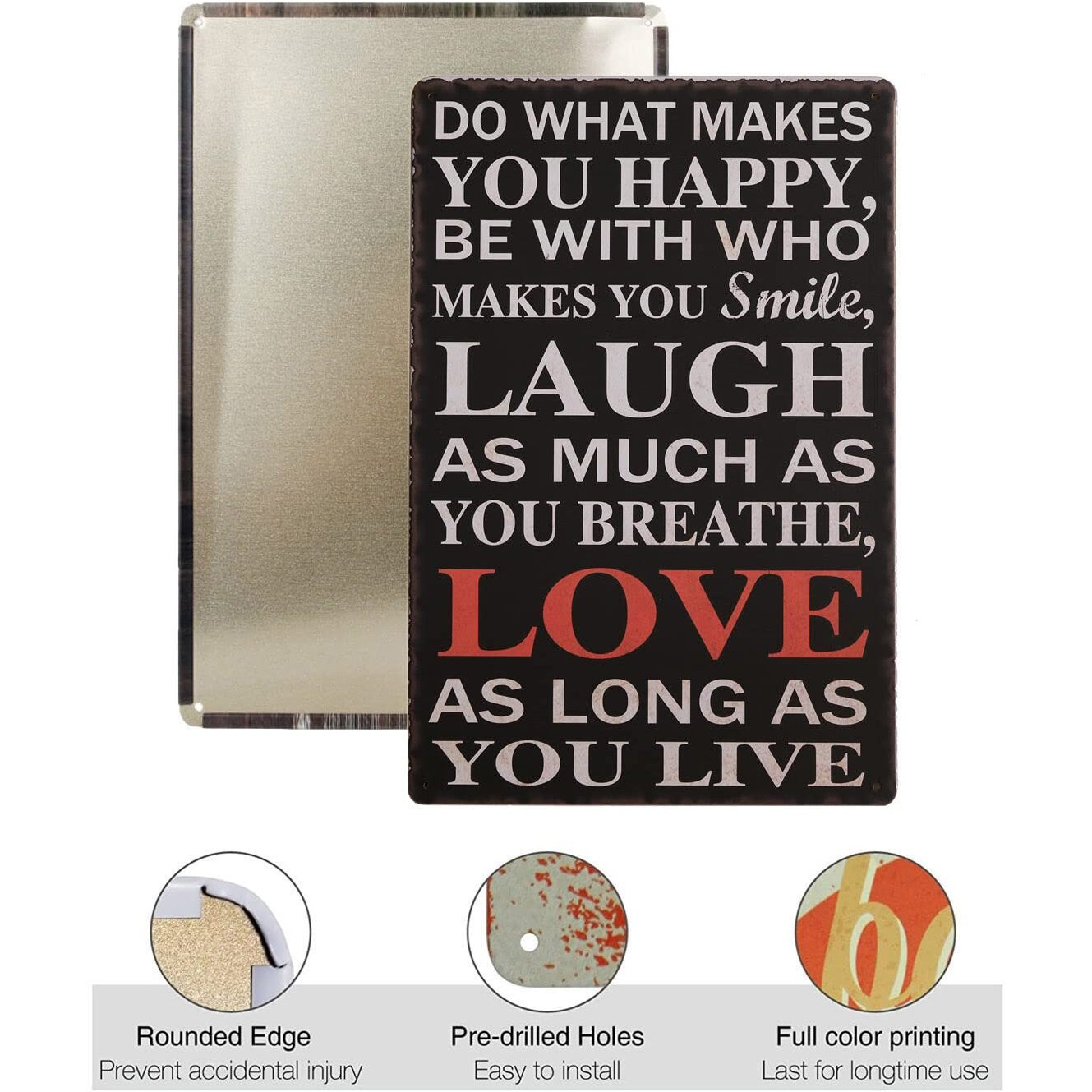 Store2508 Vintage Metal Tin Sign Poster  Do What Makes You Happy 30X20 Cm
