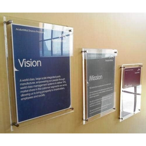 Bigimall Acrylic Sandwich Sheet Board For Display Ads Posters Pictures Information (Transparent - 24 X 24 Inches)