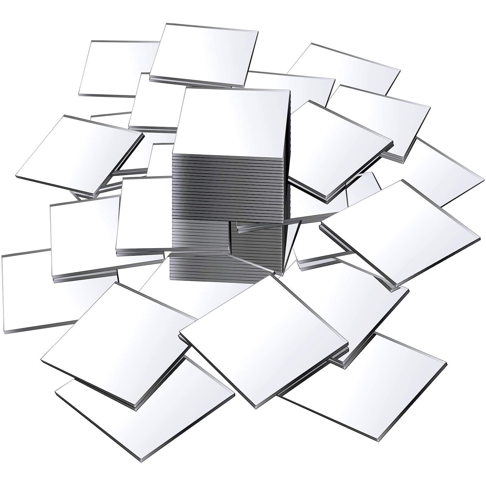 Bigimall Silver Mirror Acrylic | Square| 3Mm | 2 Inch X 2 Inch | Pack Of 25 | Plexiglass |(Without Adhesive Tape)