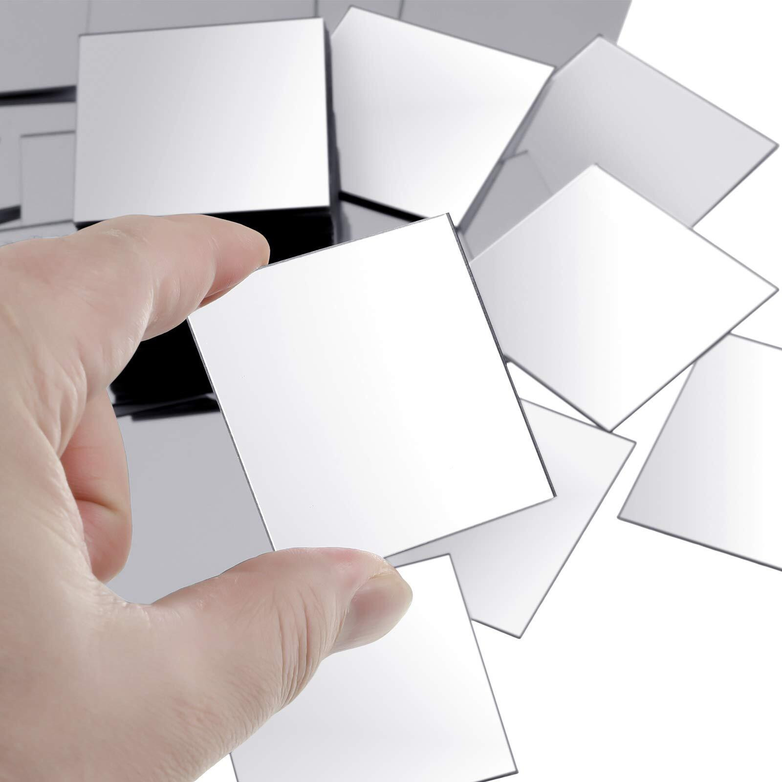 Bigimall Silver Mirror Acrylic | Square| 3Mm | 2 Inch X 2 Inch | Pack Of 25 | Plexiglass |(Without Adhesive Tape)