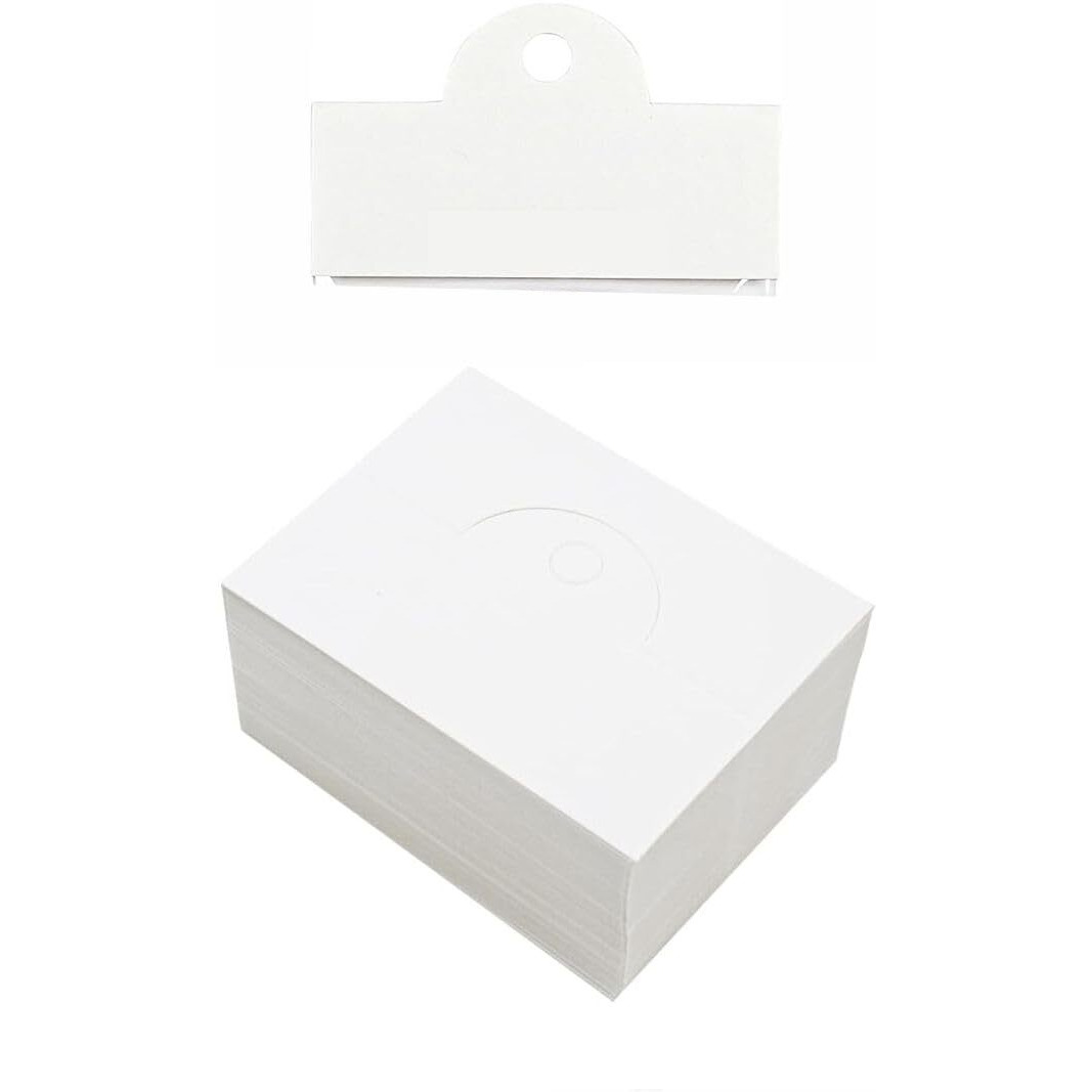 Zenomia Jewelry Card For Small Business, Hanging Display Cards, Bracelet, Earring, Keychain White 50Pcs(3.14X2.36In)