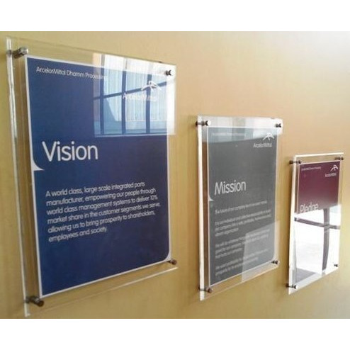 Bigimall Acrylic Sandwich Sheet Board For Display Ads Posters Pictures Information (Transparent - 12 X 12 Inches)