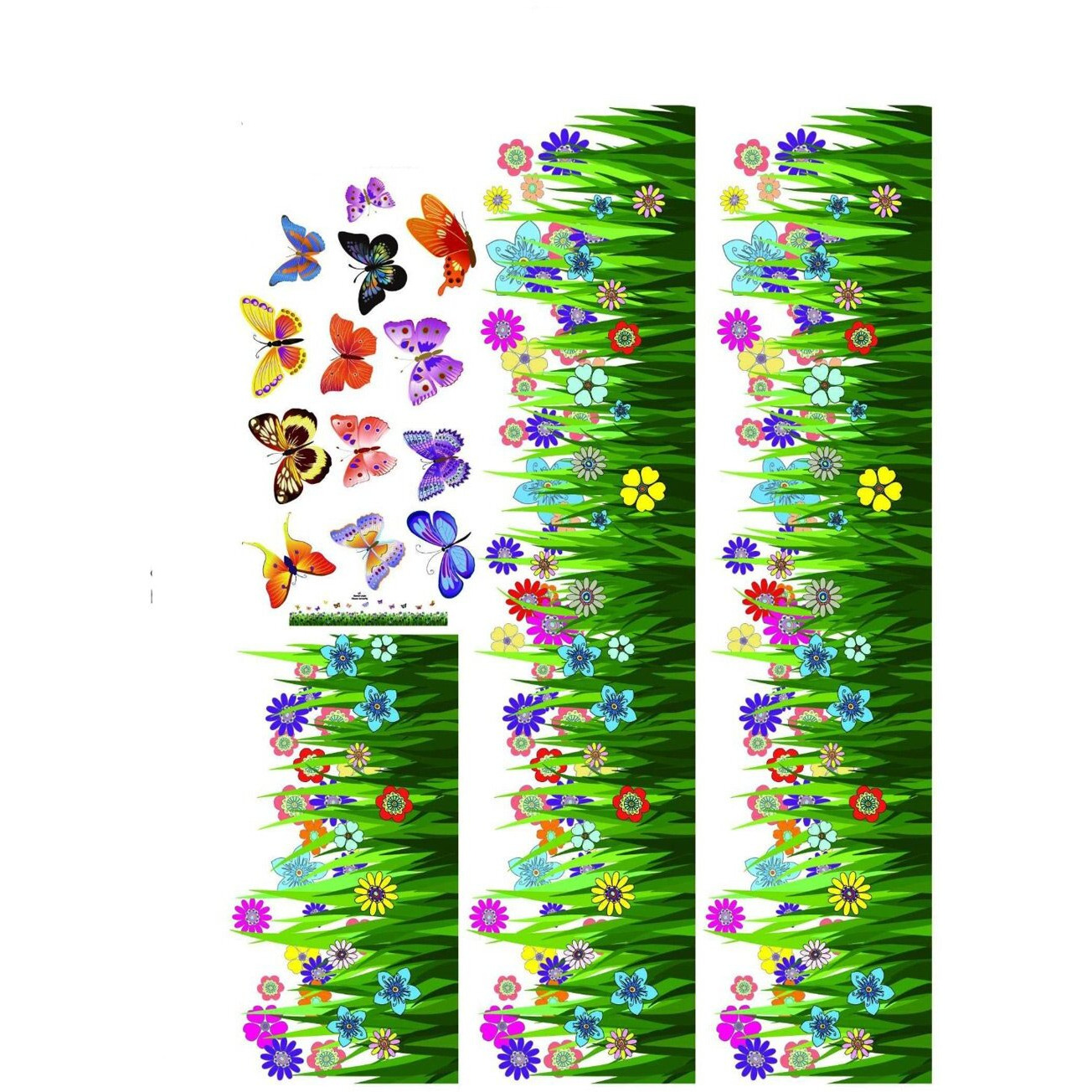 Decals Design 'Walking In The Garden Flower' Wall Sticker (Pvc Vinyl, 70 Cm X 25 Cm), Multicolour