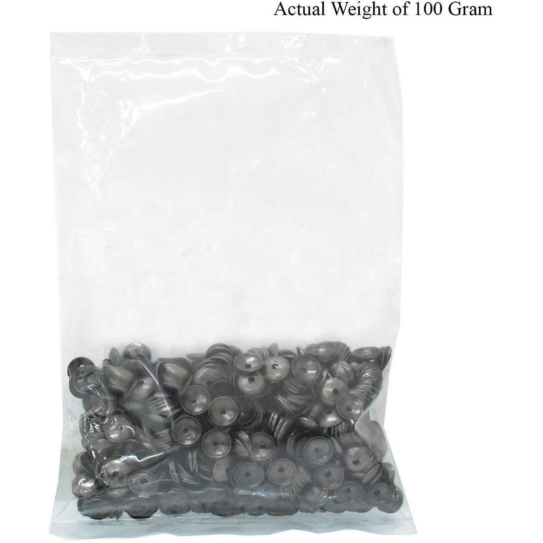 Embroiderymaterial Cupped Shape Centre Hole Sequins Metal Sequins For Craft And Embroidery Purpose 100Gm (Gunmetal Color, 6Mm)