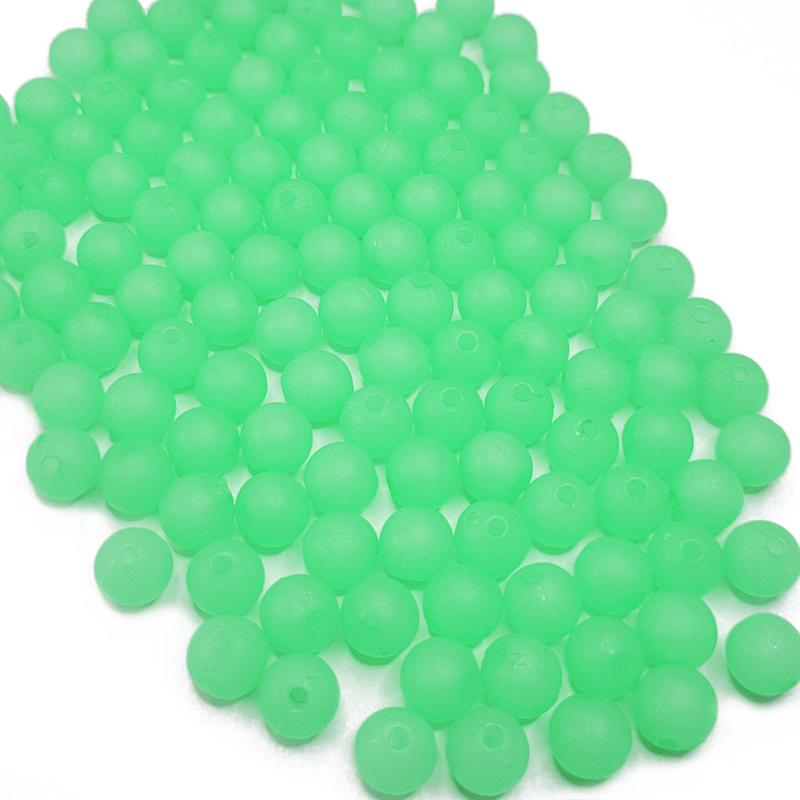 Indikonb Ice Matte Opaque Beads 8Mm | Acrylic Plastic Beads For Bracelet Making, Jewelry Crafting | 200 Pack Multicolor Frost Pastel Beads For Jewellery Making, Diy Projects, And Bracelets (Emerald)