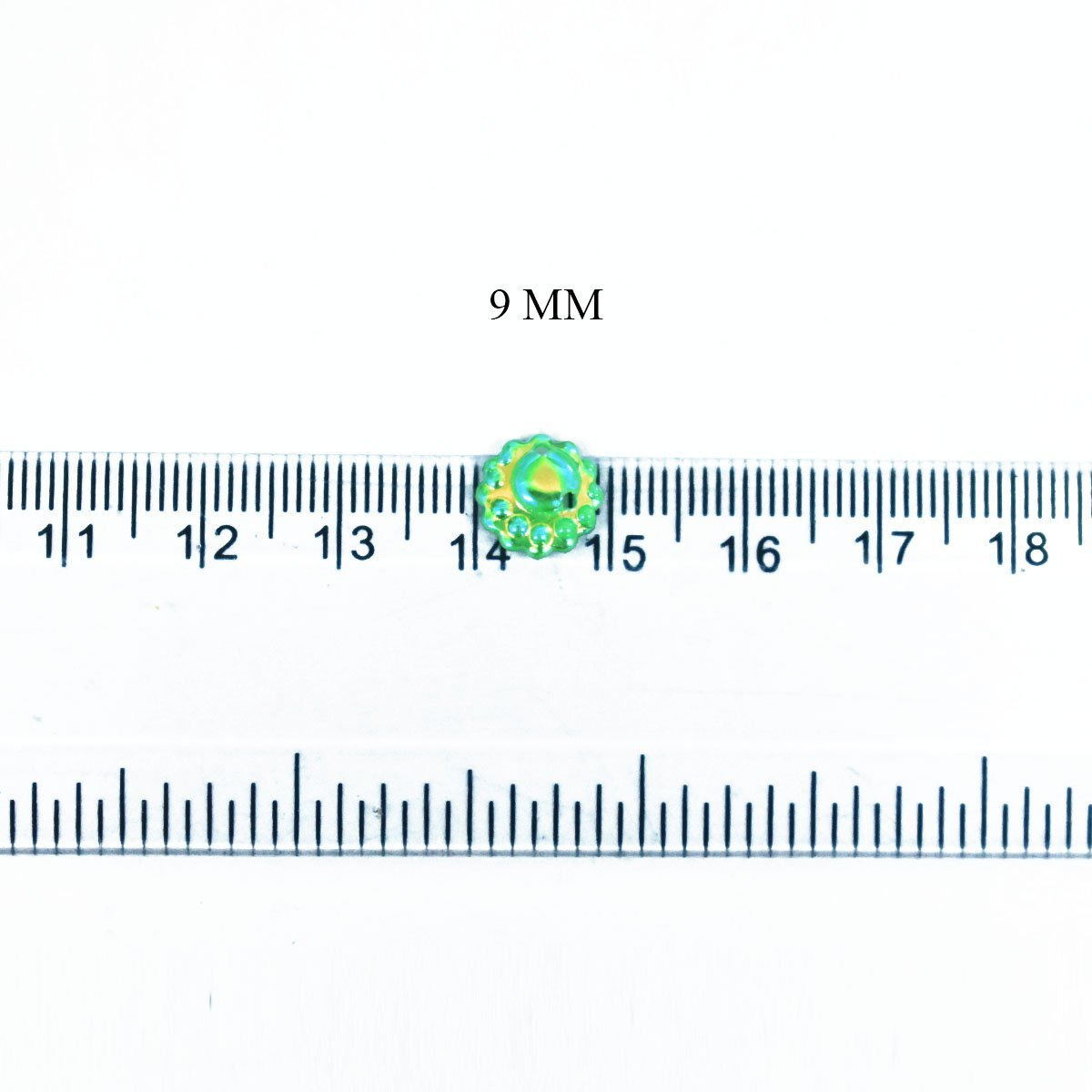 Embroiderymaterial 9Mm Embossed Flower Shape Sequins Sitara For Craft, Embroidery, And Jewellery Making (Green, 100 Gram)