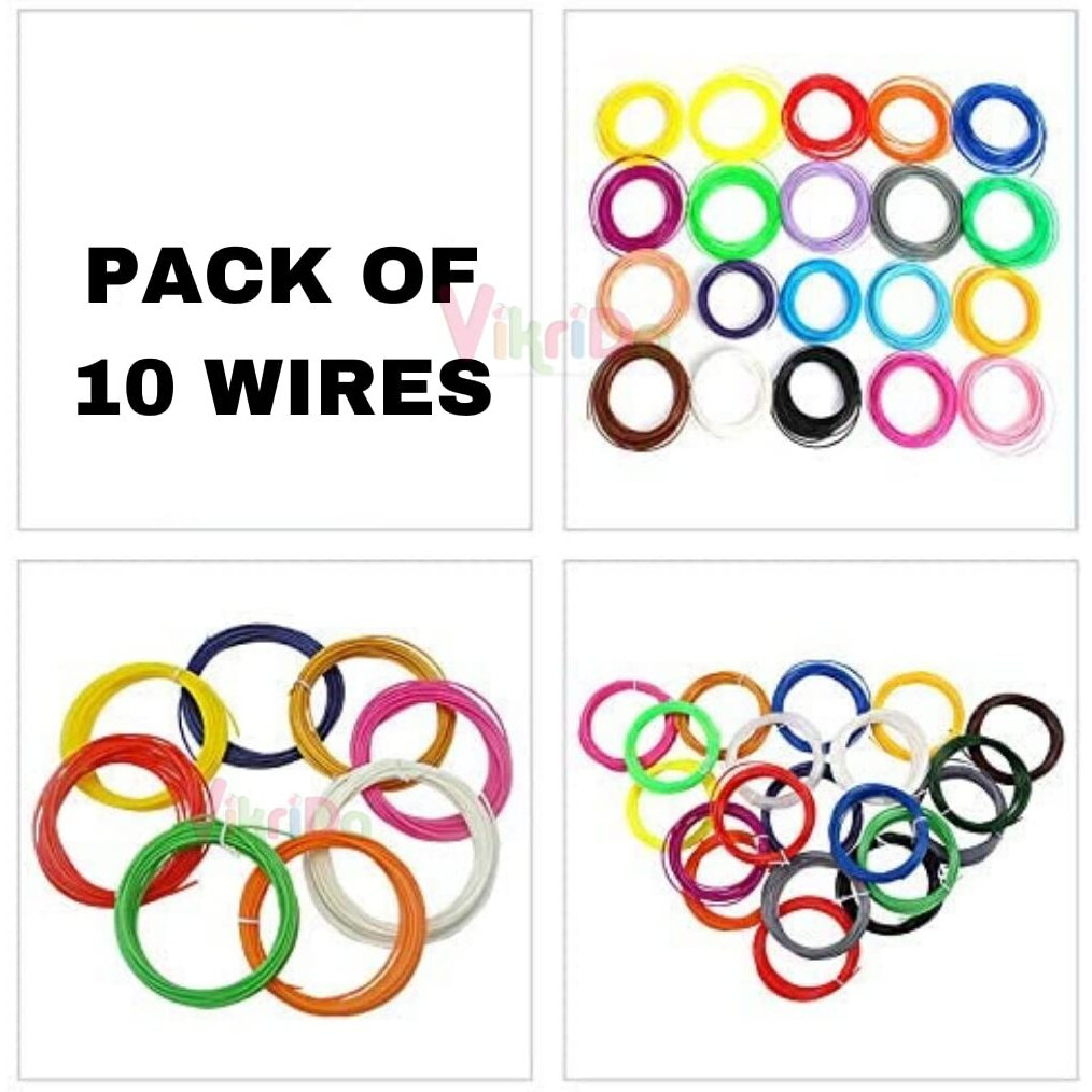 Vikrida Combo Set Of 3D Pen, Lcd Display With 10 Pcs 5 Metre +3 Pcs 5 Metre Different Color Of Pla Filament Refills (1.75 Mm), Creative Modelling, Arts & Craft Kit - Multicolor, Kids