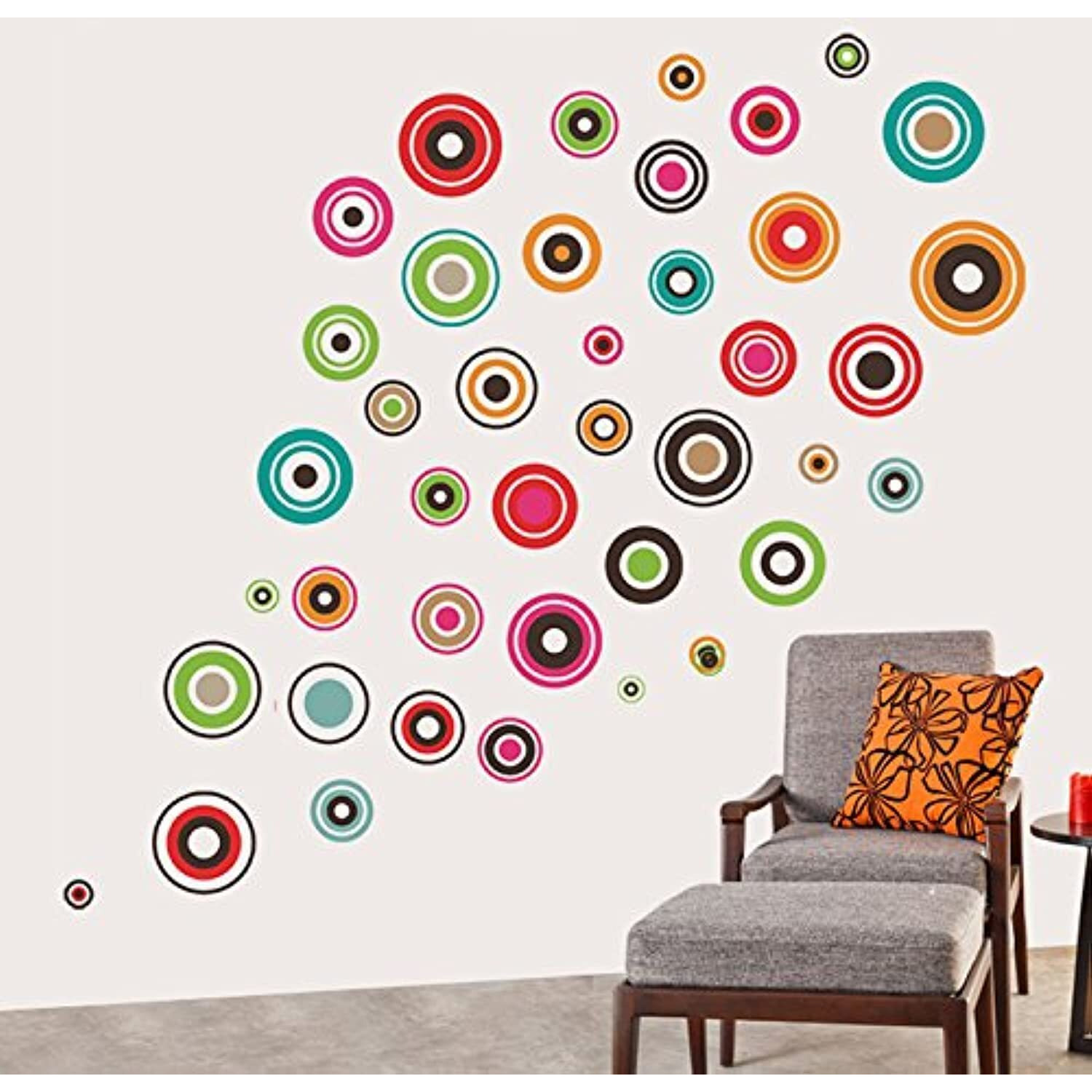 Decals Design 'Polka Motifs' Wall Sticker (Pvc Vinyl, 60 Cm X 90 Cm, Multicolor)