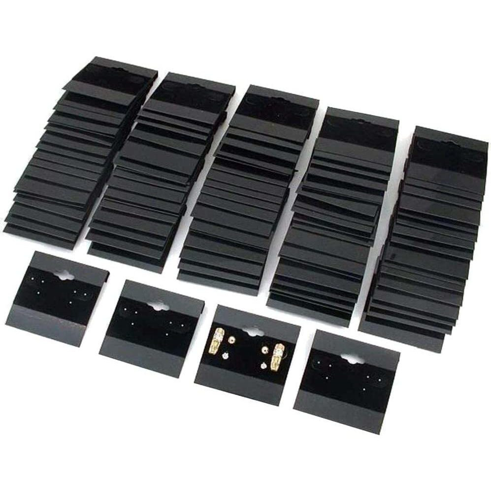 Diy Crafts 1.5 X 1.5 Inch Earring Jewelry Display Hanging Cards Velvet/Plastic Card (Non Velvet) Showcase For Jewelry Accessory Display (Black) Display Cards (Pack Of 50 Pcs, Velvet Card)