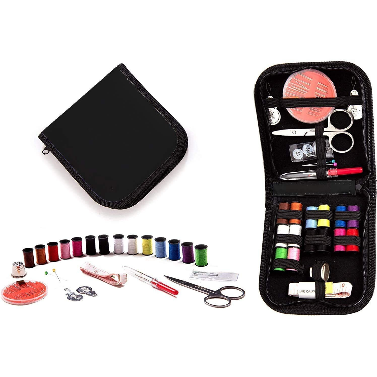 Zevon Sewing Kit | Stitching Kit | Stiching Kit | Sewing Kit Box | Thread Box Set | Travel Kit | Sui Dhaga Box For Home | Travel Kit | Tailoring Tool | Kit With Thread, Eyes Needle, Pins, Tape Measure
