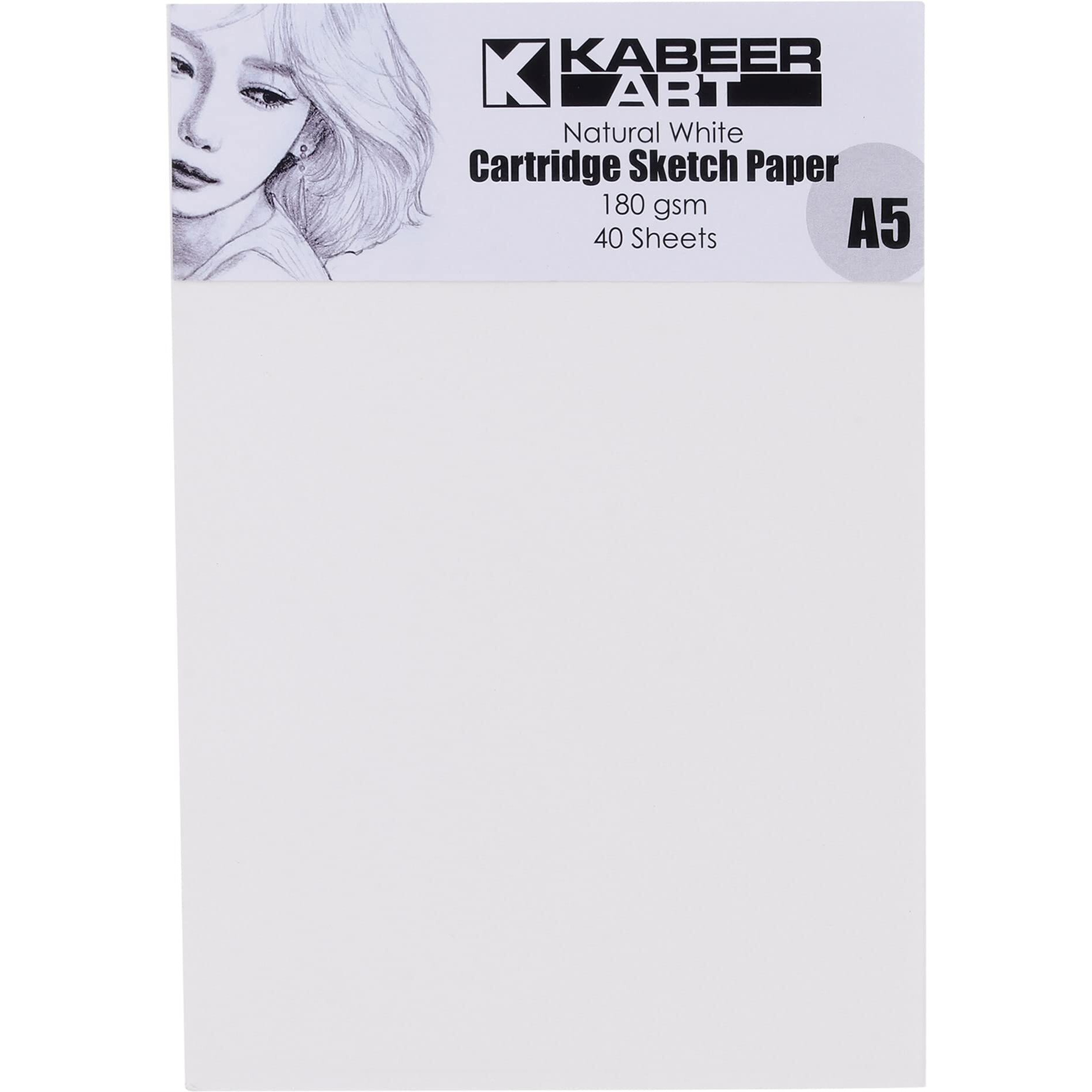 Kabeer Art A5 Size Sketch And Drawing Paper, 40 Sheets 180Gsm