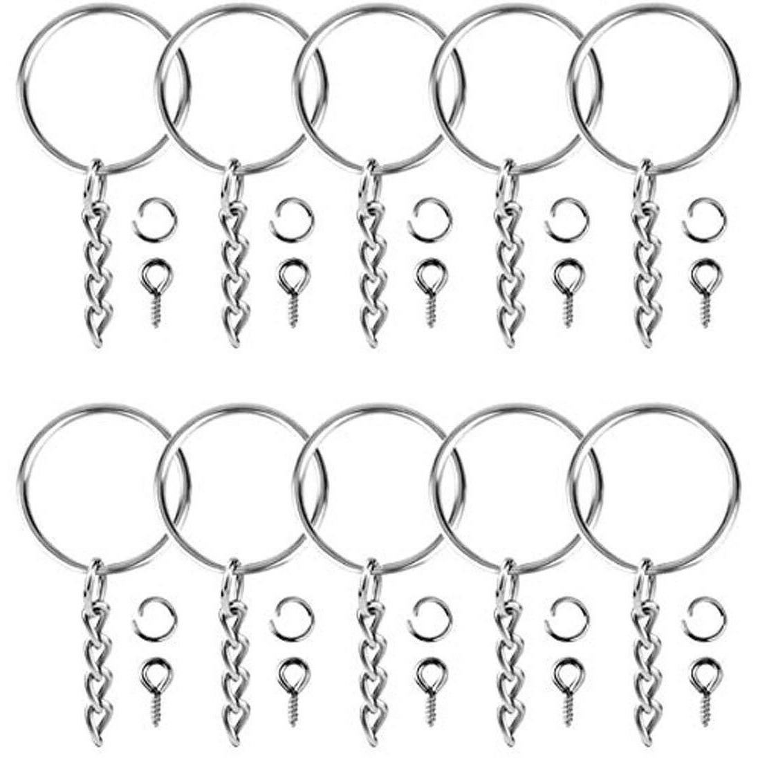 Diy Crafts Design  No 1, Pack Of 600 Pcs, Keyrings With Chain, Jump Ring (Design  No 1, Pack Of 600 Pcs)