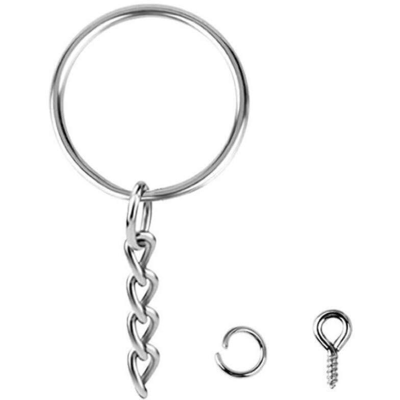 Diy Crafts Design  No 1, Pack Of 600 Pcs, Keyrings With Chain, Jump Ring (Design  No 1, Pack Of 600 Pcs)