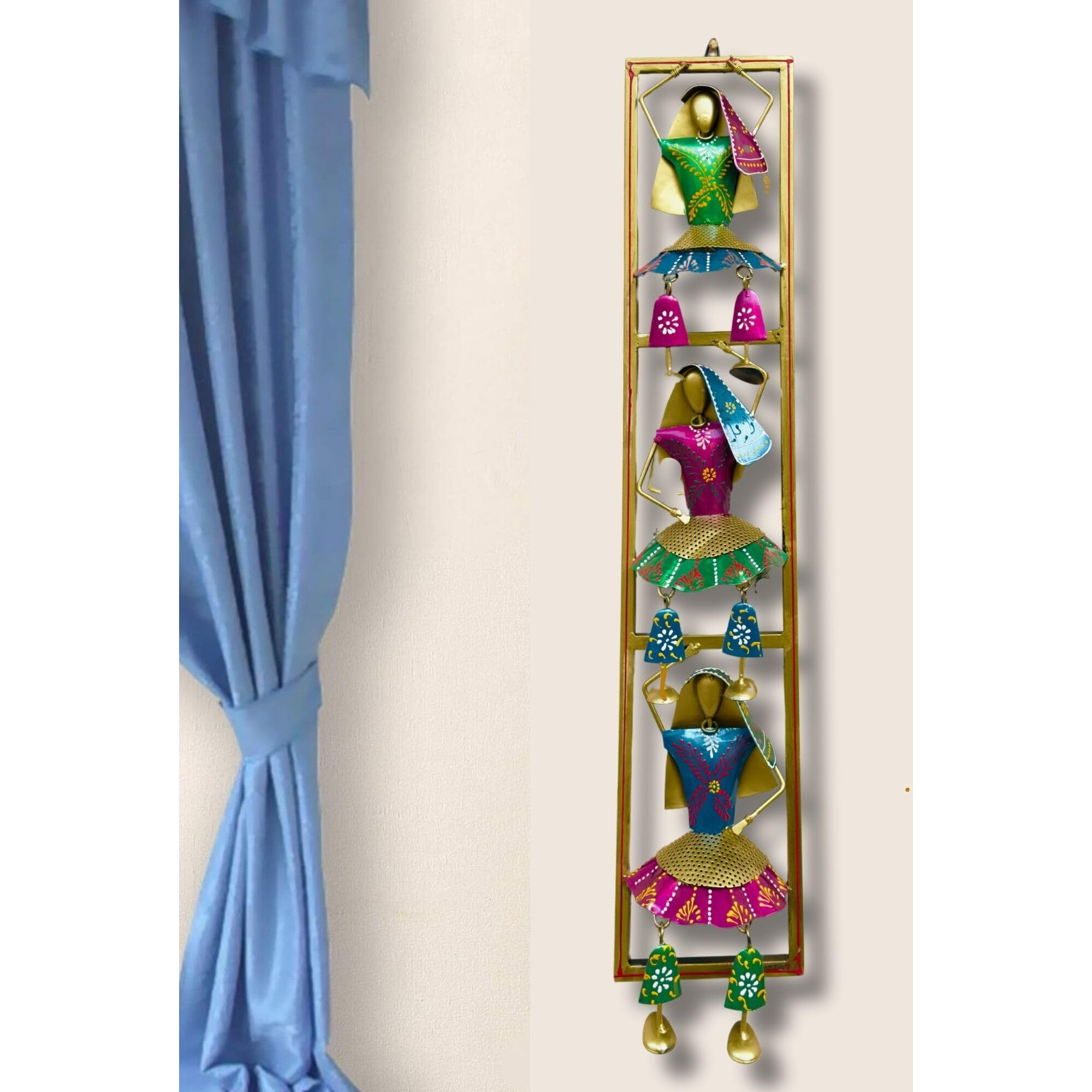Rsn Metal Wall Decor Rajasthani 3 Musicians Wall Decoration/Wall Hanging For Home Decor Size-30.5 X5.9 Inch