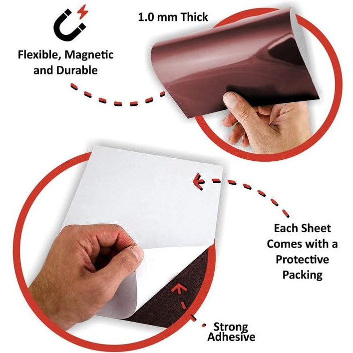 Townbus - Pack Of 1 | A4 | 1Mm Thick Self Adhesive Magnetic Sheet | Just Peel Paste And Place To Make Your Craft, Photos A Magnet | Diy Crafts | Kid-Friendly