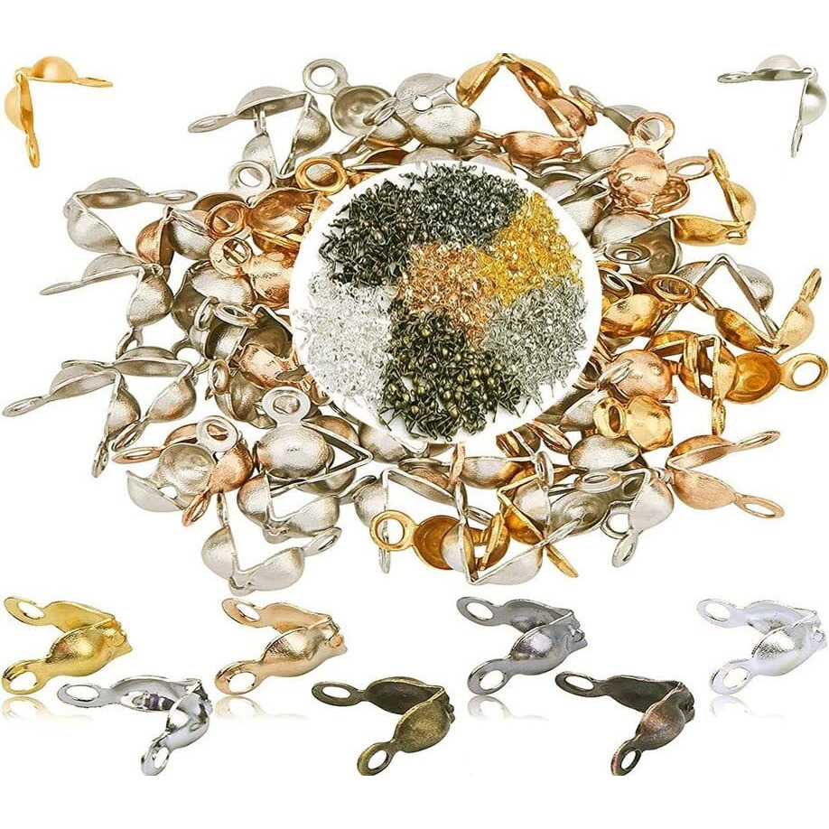 Diy Crafts 25 Grm, Dull Silver, Bead Tips Calotte Ends Clamshell Knot Cover Fold-Over Bead Tips For Je (25 Grm, Dull Silver)