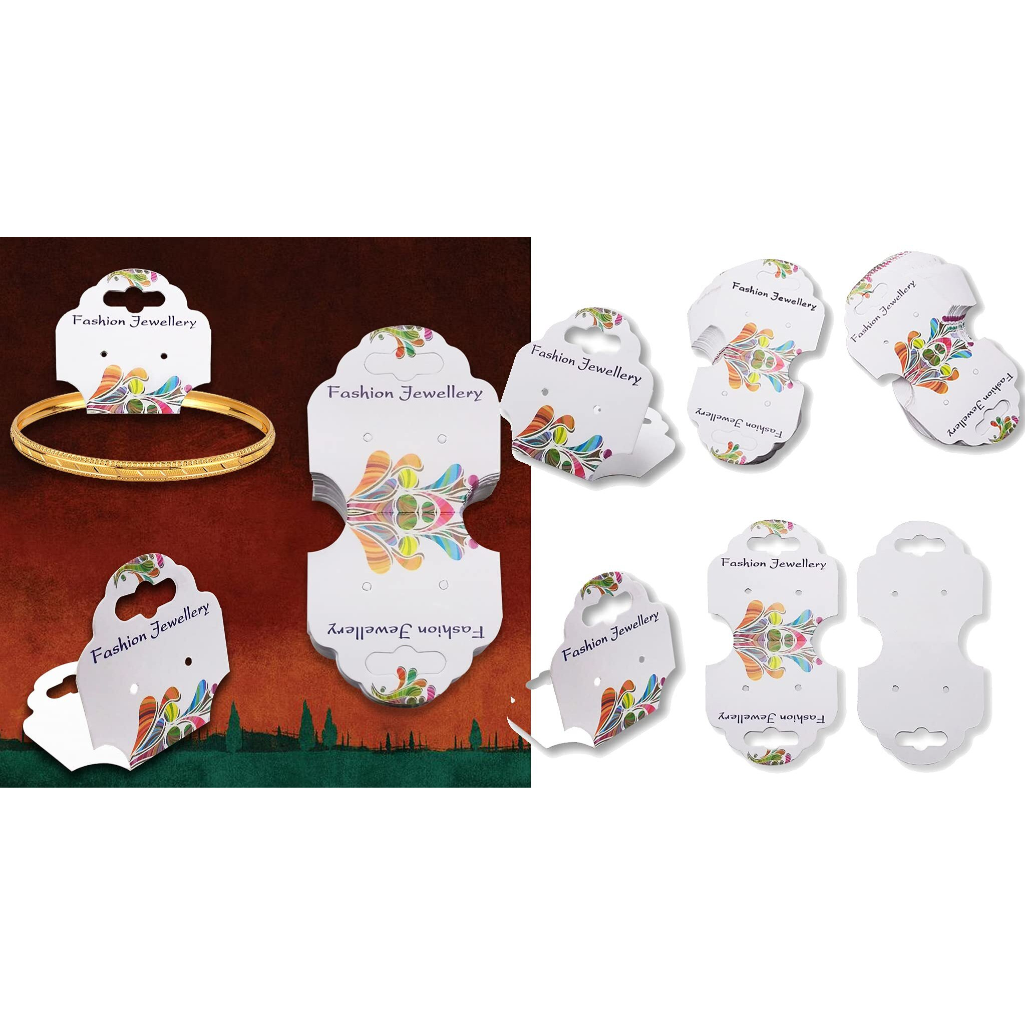 Diy Crafts Pack Of 100 Pcs 50X2, Multi Color, 50Pcs/Lot 7Cmx4.8Cm As Image Jewellery Display Cards For Necklaces Jewellery-Making Display (Pack Of 100 Pcs 50X2, Multi Color)