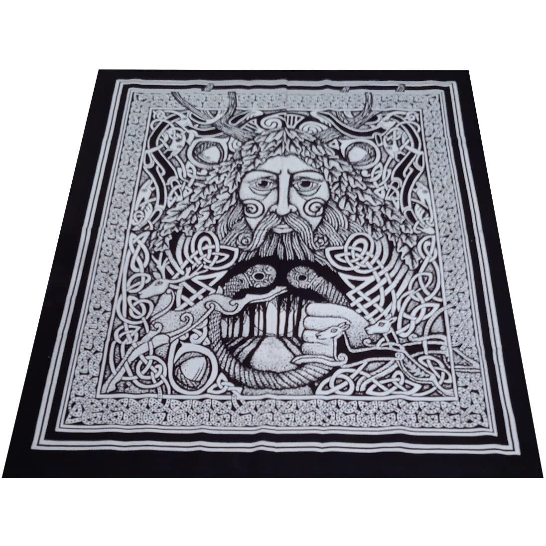 Purpledip Cotton Wall Poster Sheet 'Man And Nature' Bohemian Hanging Tapestry (20098)