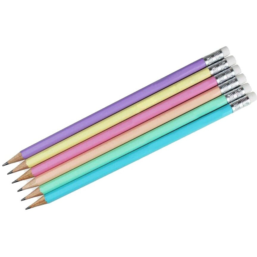 Premium Pastel Shades Hb Pencils | Set Of 12 Dark Pencils With Erasers | Attractive Colors | Triangular Pencil For Extra Grip | Strong Nib | Aesthetic Design | Ideal For Kids Return Gifts