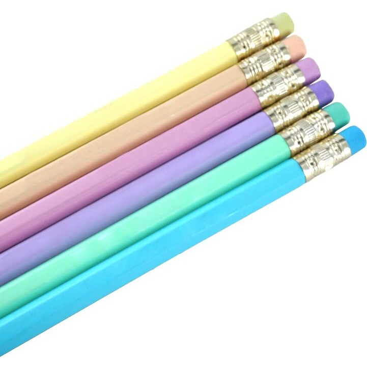 Premium Pastel Shades Hb Pencils | Set Of 12 Dark Pencils With Erasers | Attractive Colors | Triangular Pencil For Extra Grip | Strong Nib | Aesthetic Design | Ideal For Kids Return Gifts