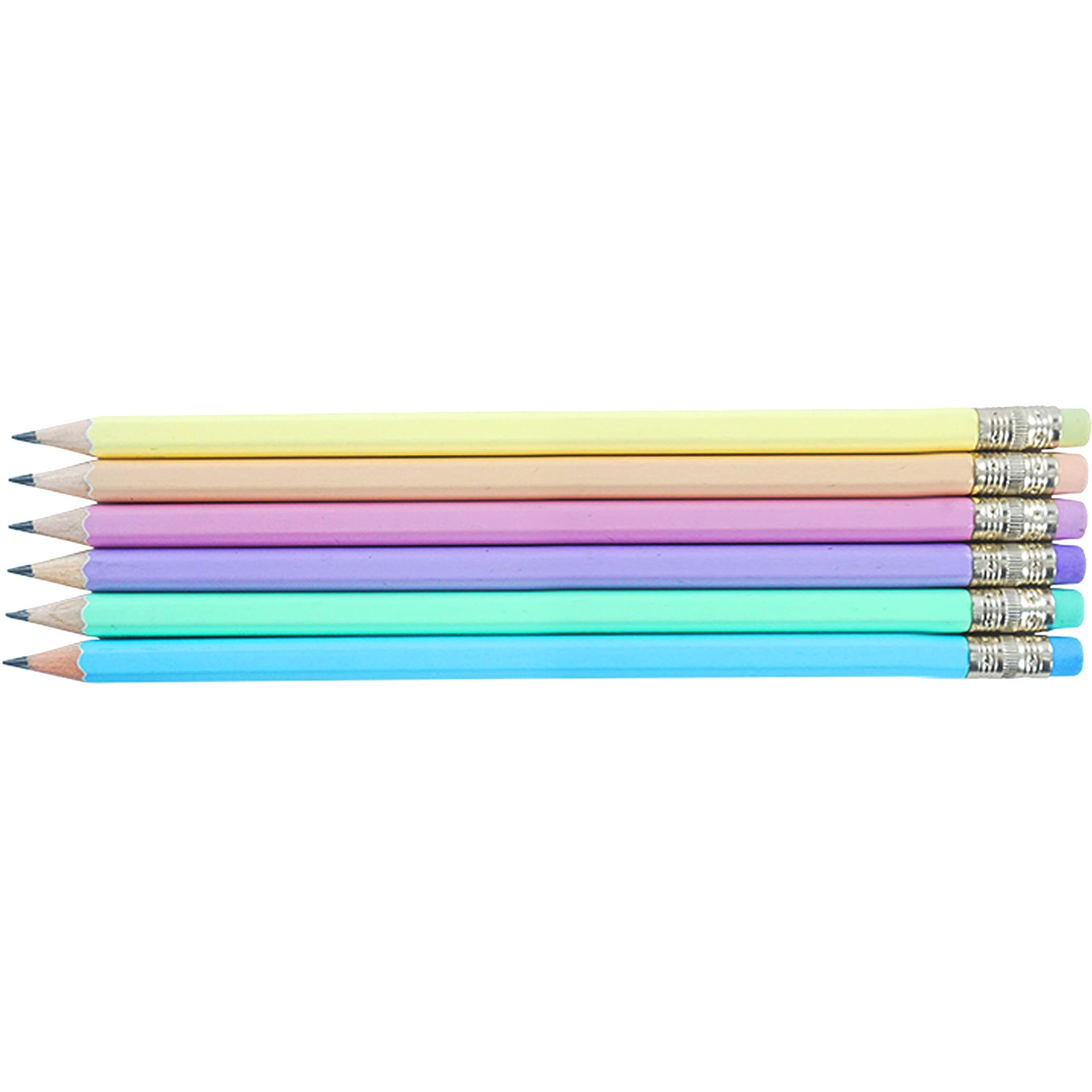 Premium Pastel Shades Hb Pencils | Set Of 12 Dark Pencils With Erasers | Attractive Colors | Triangular Pencil For Extra Grip | Strong Nib | Aesthetic Design | Ideal For Kids Return Gifts