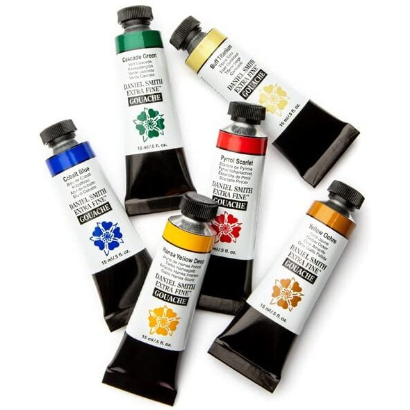 Daniel Smith Extra Fine Gouache Color 15Ml Primary Mixing Set Of 4