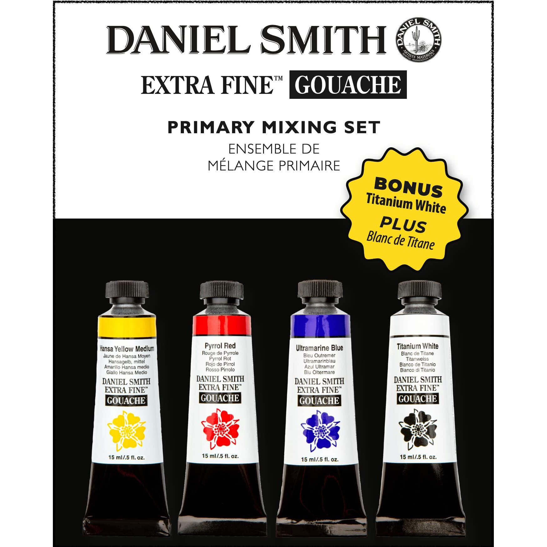 Daniel Smith Extra Fine Gouache Color 15Ml Primary Mixing Set Of 4