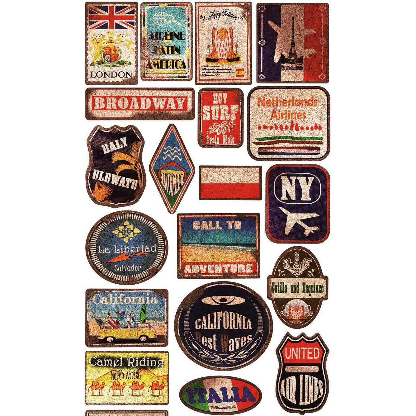 Idream Vintage Retro Beach Surfing Adventure Waterproof Vinyl Diy Stickers (Set Of 36)  Stylish, Durable, And Perfect For Laptops, Water Bottles, Skateboards And More