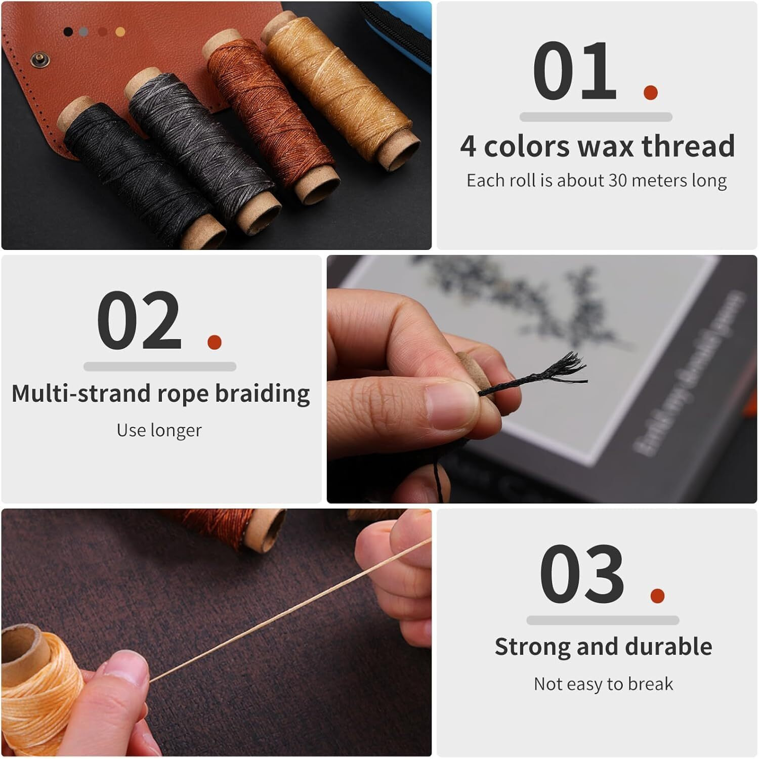 Shopping Mart Leather Sewing Kit, 27 Pcs Leathr Working Tools, Designed Specifically For Leather Repair  Shoes, Sofa, Bags, Etc. Not Intended For Soft Clothing Stitching (1 Pcs)(12 X 8 Cm)(Blue Color)