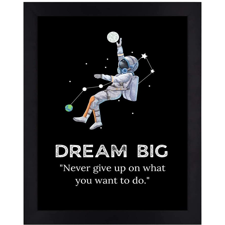 Interio Crafts - Dream Big Motivational Quote Poster - Inspirational Quotes Wall Frames For Home And Office Wall Decoration - Synthetic Wood - 13 X 10 Inches