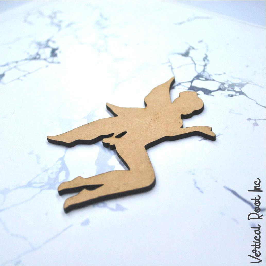 Vertical Root Inc | Pack Of 10 Unfinished Wood Mdf Cutout Fairy Shaped Pieces For Wooden Craft Diy Projects, Art Class, Fairy Themed Party, Home Decoration, Embellishment (Fairy)