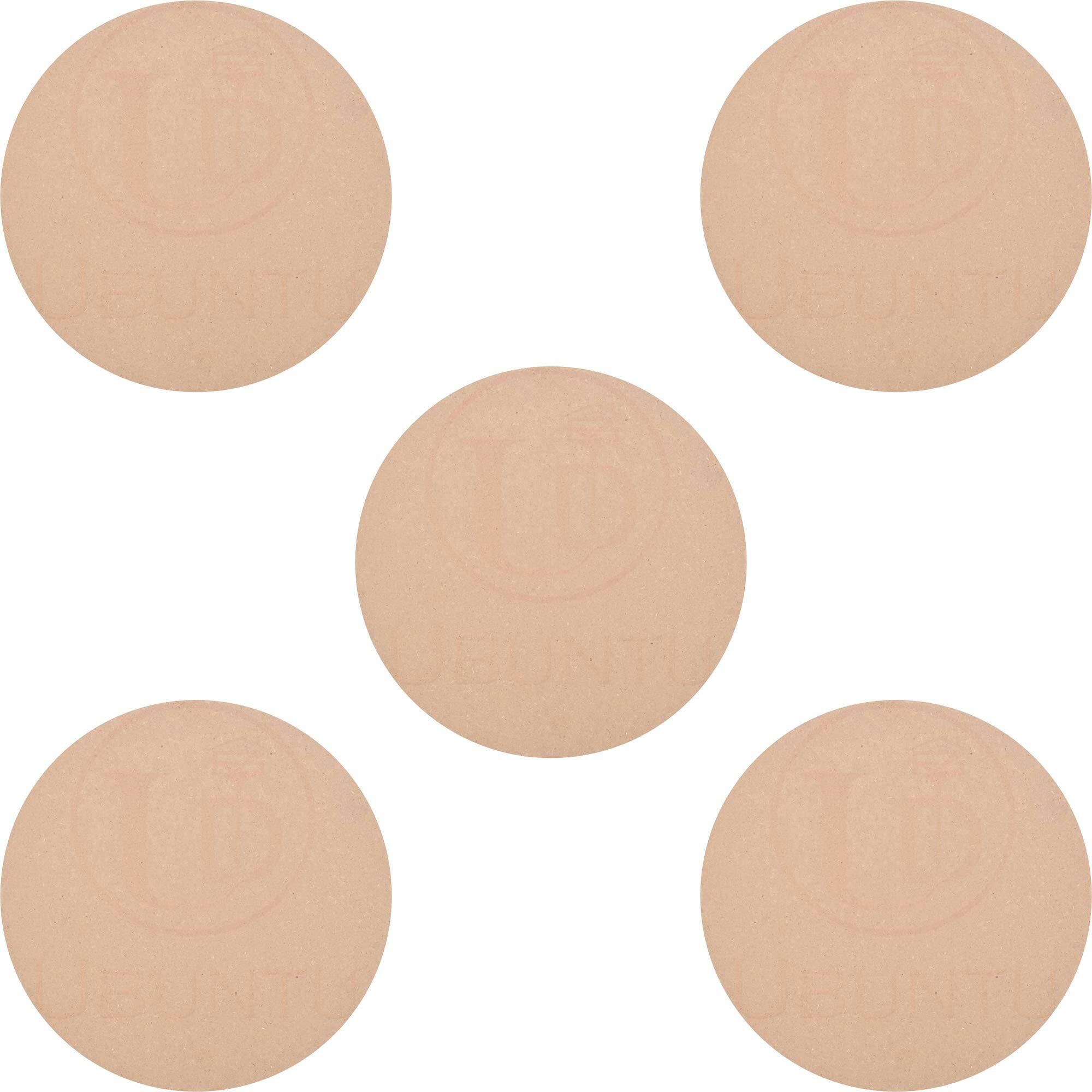 Ubuntu  - Mdf Round Circle Board For Diy Uses/Fine Laser-Cut/Craft Use/Design Your Imagination On It - (Pack Of - 5) (7" X 7" Inch)