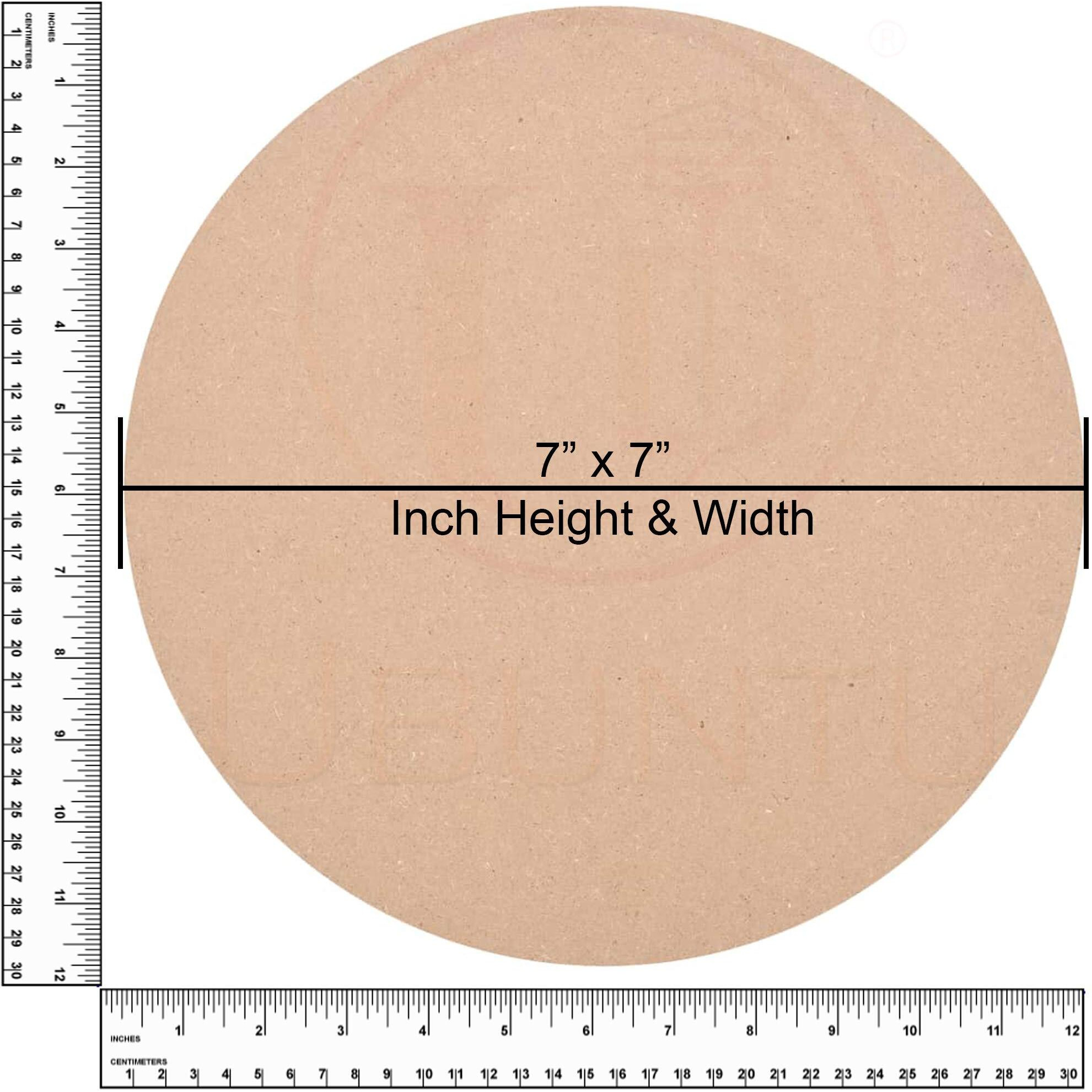 Ubuntu  - Mdf Round Circle Board For Diy Uses/Fine Laser-Cut/Craft Use/Design Your Imagination On It - (Pack Of - 5) (7" X 7" Inch)