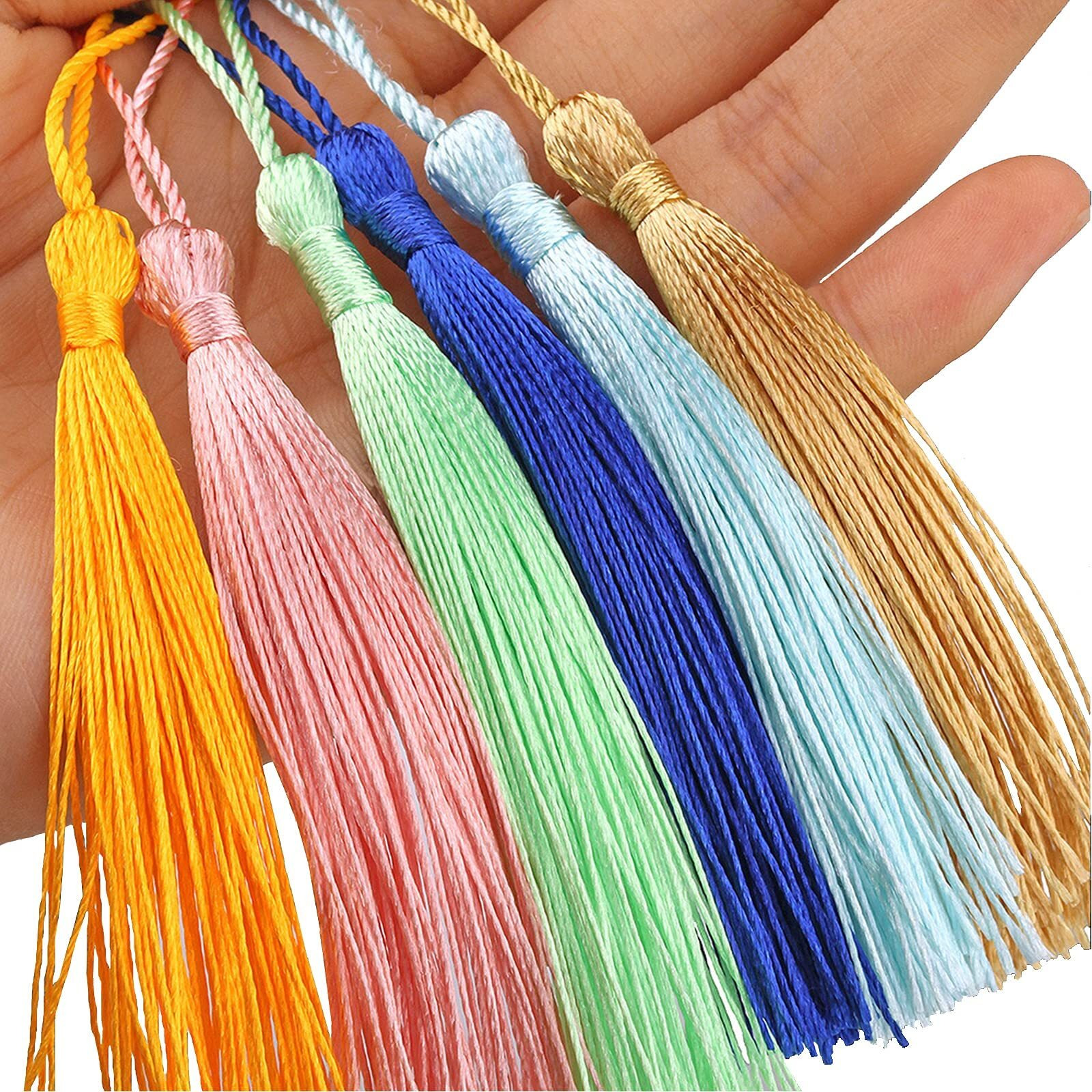 Hasthip Polyester 76Pcs,38 Colors Handcraft Tassels With Loop For Jewelry Making Souvenir, Bookmarks, Diy Craft Accessory, Multicolor