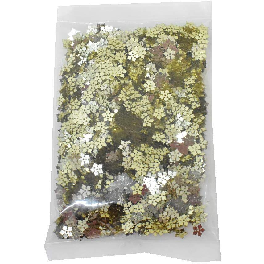 Embroiderymaterial Flower Shape Sequins Sitara For Craft And Embroidery 50Gm (Pale Gold, 8Mm)