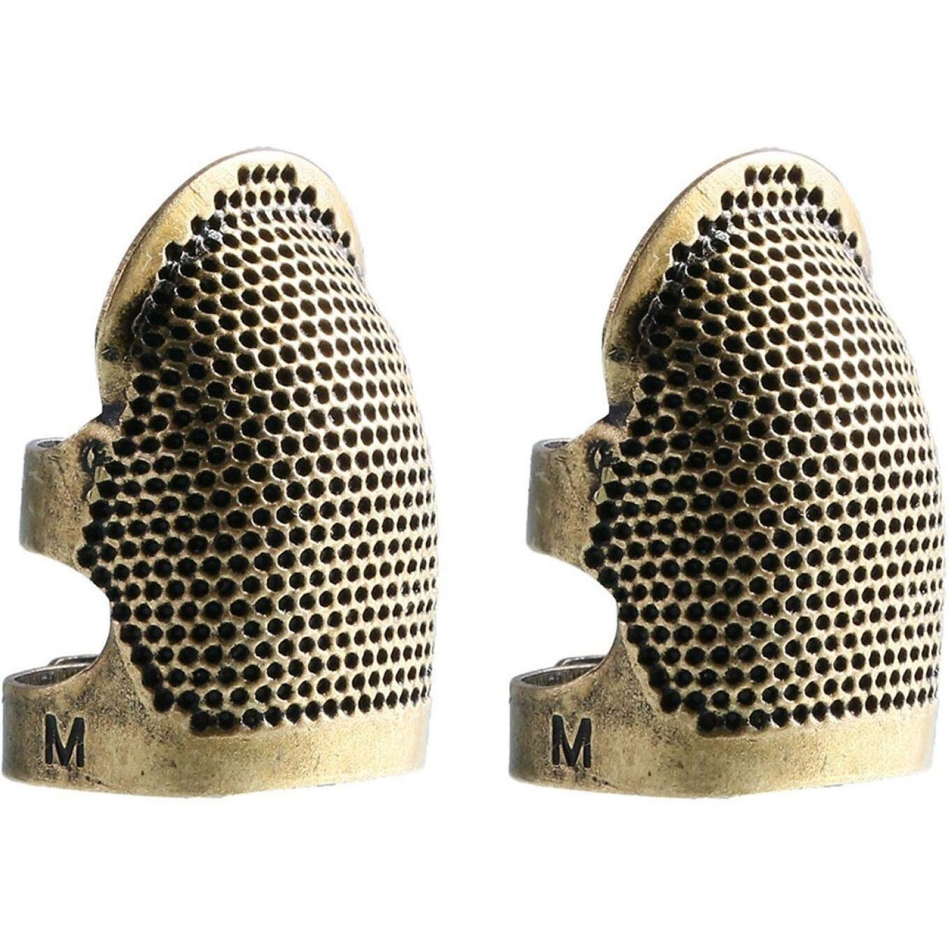 Moira Pack Of 2 Adjustable Brass Finger Protector Thimble For Sewing Embroidery Needlework (Medium)
