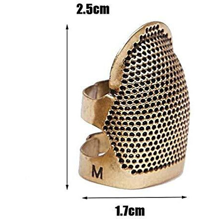Moira Pack Of 2 Adjustable Brass Finger Protector Thimble For Sewing Embroidery Needlework (Medium)