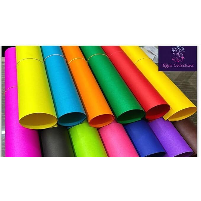Sejascollections | Pack Of 10 | Multicolor, Bright, A1, Big / Full Size, Chart / Pastel Sheets, Used In Art And Craft, Collage, Projects, Posters Etc. Plain / Unrulled, Size 70X56 Centimeters, 200 Gsm Thickness.