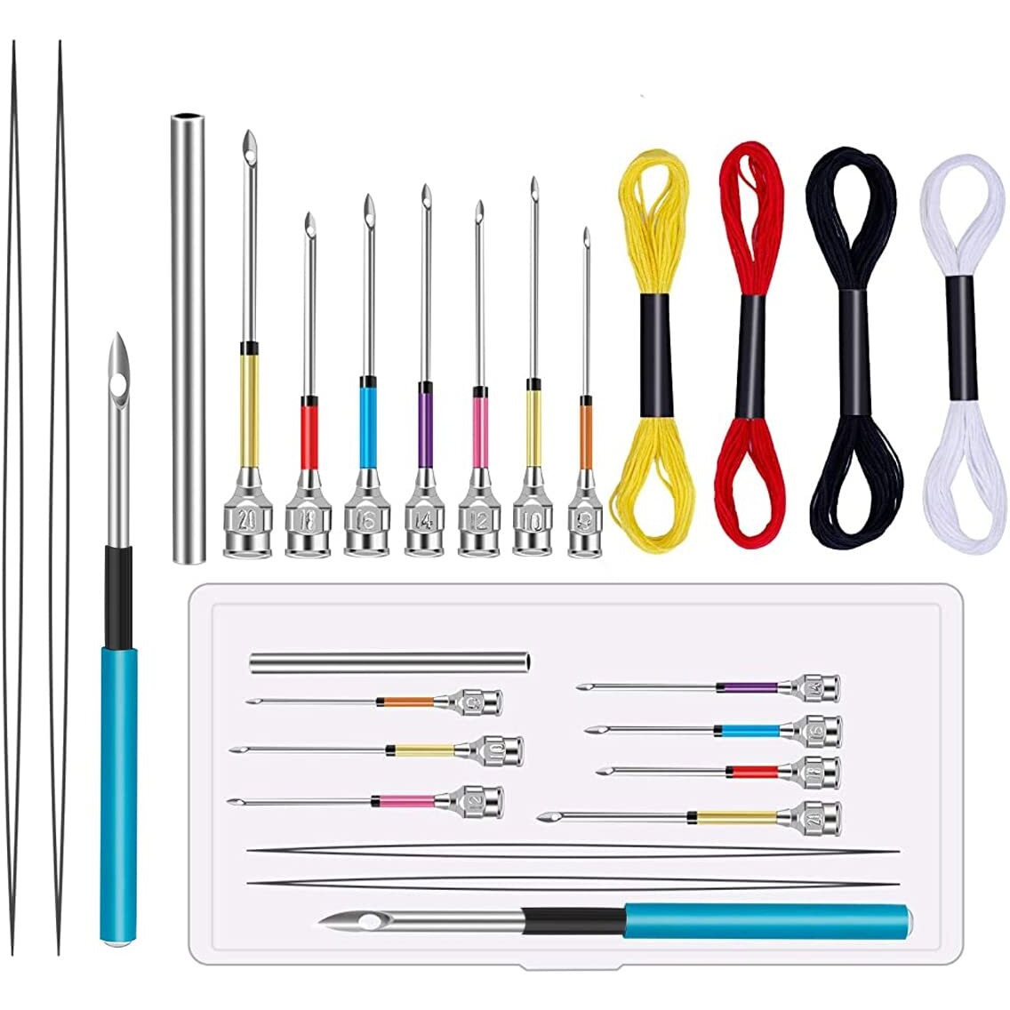 Hasthip 15 Pcs Punch Needles Kit For Women Girl With Different Thickness Pinholes,Embroidery Stitching Tufting Punch Needle For Cross Stitch Tools Knitting Art Handmaking Sewing