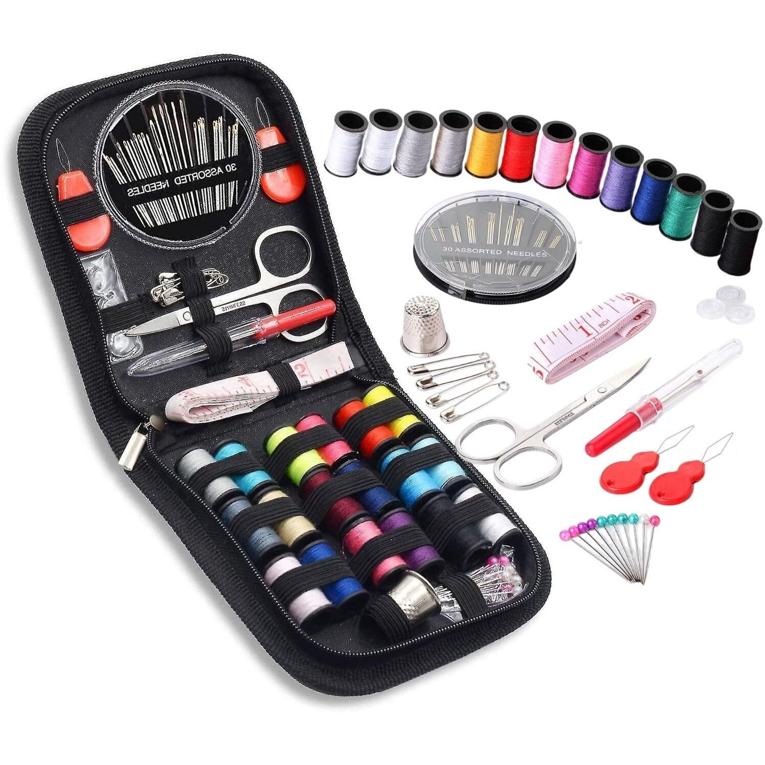 Funblast 67 Pcs Sewing Kit, Needle And Thread Box, Small & Portable Travel Sewing Kits Box, Tailoring Accessories, Emergency Stitching Kit, Travel Sewing Box, Stitching Items Box For Home, Ladies