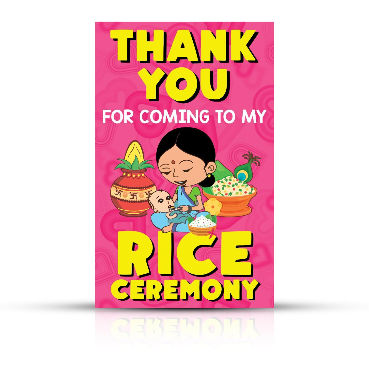 Zyozique Rice Ceremony Theme Thank You Tags, Thank You Label Tags For Rice Ceremony Thanks Giving Favor (Pack Of 20)