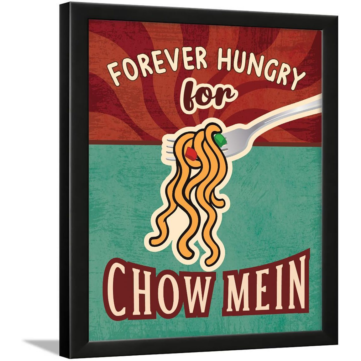Chaka Chaundh - Chowmein Framed Posters For Restaurant - Dining & Kitchen Quotes Wall Frames For, Hostel Mess, Hotel, Kitchen, Bakery & Cookery - (11 X 14 Inches)