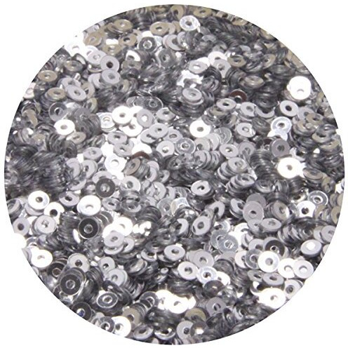 Embroiderymaterial 2.5Mm Crystal Finish Sequins Sitara For Craft, Embroidery, And Jewellery Making (Silver, 50 Gram)